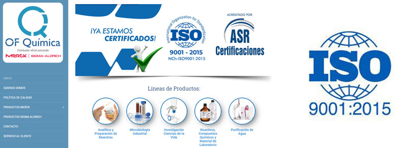 Durante el 2020 hemos asesorado en su certificación ISO a OF Química en la norma 9001-2015
